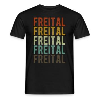 Freital Stadt Retro Vintage - Männer T-Shirt - Schwarz - Vorne - AI Model Male 178 light (178cm)