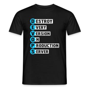 Devops Sys-Admin Entwickler Helden Design - Männer T-Shirt - Schwarz - Vorne - AI Model Male 178 light (178cm)