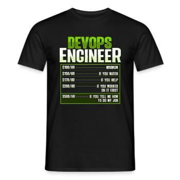 Devops Sys-Admin Developer - Men's T-Shirt - black - Front - AI Model Male 178 light (178cm)