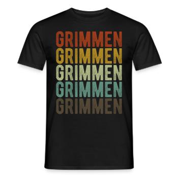 Grimmen Stadt Retro Vintage - Männer T-Shirt - Schwarz - Vorne - AI Model Male 178 light (178cm)