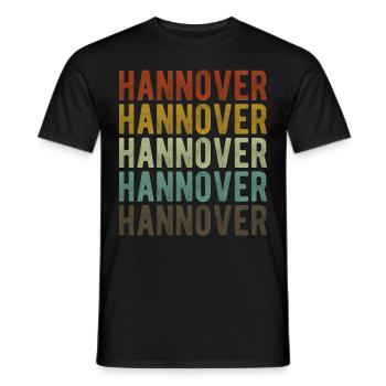 Hannover Stadt Retro Vintage - Männer T-Shirt - Schwarz - Vorne - AI Model Male 178 light (178cm)