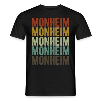 Monheim Stadt Retro Vintage - Männer T-Shirt - Schwarz - Vorne - AI Model Male 178 light (178cm)