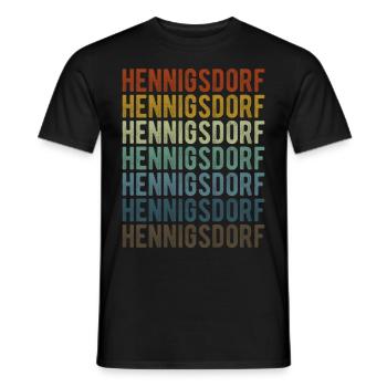 Hennigsdorf Stadt Retro Vintage - Männer T-Shirt - Schwarz - Vorne - AI Model Male 178 light (178cm)