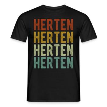 Herten Stadt Retro Vintage - Männer T-Shirt - Schwarz - Vorne - AI Model Male 178 light (178cm)