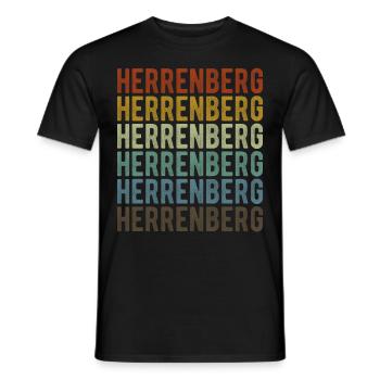 Herrenberg Stadt Retro Vintage - Männer T-Shirt - Schwarz - Vorne - AI Model Male 178 light (178cm)