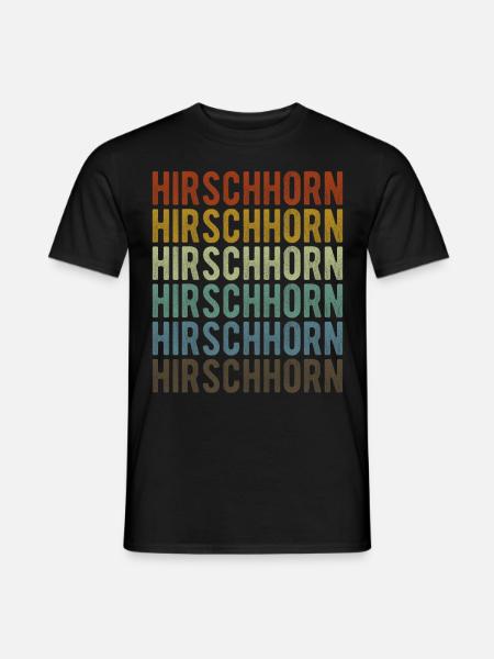 Hirschhorn Stadt Retro Vintage - Männer T-Shirt - Schwarz