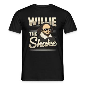 Willi the Shake Shakespeare Literature - Men's T-Shirt - black - Front - AI Model Male 178 light (178cm)