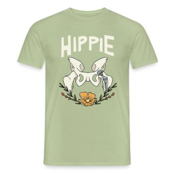 Articulation de la hanche hippie - T-shirt homme - vert sauge - Devant - AI Model Male 178 light (178cm)
