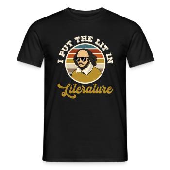 J’ai mis la lumière dans la littérature Shakespeare - T-shirt homme - noir - Devant - AI Model Male 178 light (178cm)
