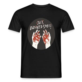 Macbeth Quote "From Damned Spot" Design - Men's T-Shirt - black - Front - AI Model Male 178 light (178cm)