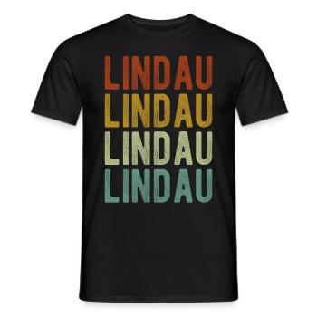 Lindau Stadt Retro Vintage - Männer T-Shirt - Schwarz - Vorne - AI Model Male 178 light (178cm)