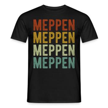 Meppen Stadt Retro Vintage - Männer T-Shirt - Schwarz - Vorne - AI Model Male 178 light (178cm)