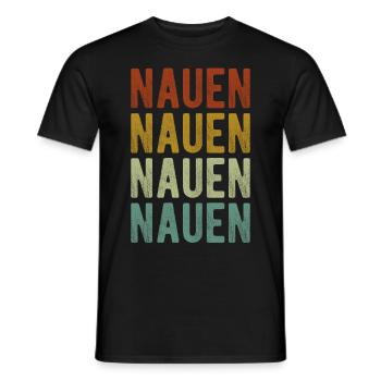 Nauen Stadt Retro Vintage - Männer T-Shirt - Schwarz - Vorne - AI Model Male 178 light (178cm)