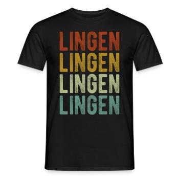 Lingen Stadt Retro Vintage - Männer T-Shirt - Schwarz - Vorne - AI Model Male 178 light (178cm)
