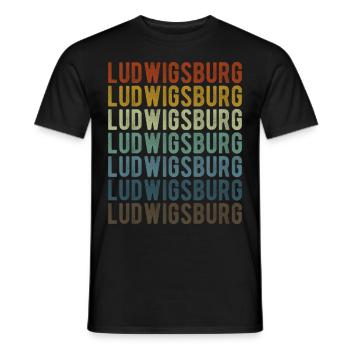 Ludwigsburg Stadt Retro Vintage - Männer T-Shirt - Schwarz - Vorne - AI Model Male 178 light (178cm)