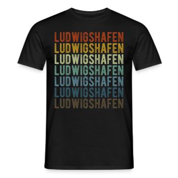 Ludwigshafen City Retro Vintage - T-shirt homme - noir - Devant - AI Model Male 178 light (178cm)