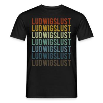 Ludwigslust Stadt Retro Vintage - Männer T-Shirt - Schwarz - Vorne - AI Model Male 178 light (178cm)