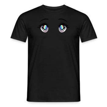 Gay Pride Anime Eyes Rainbow Gay Flag LGBT L - Men's T-Shirt - black - Front - AI Model Male 178 light (178cm)