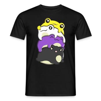 Homosexuell Stolz Kawaii Frosch Haufen Regenbogen - Männer T-Shirt - Schwarz - Vorne - AI Model Male 178 light (178cm)