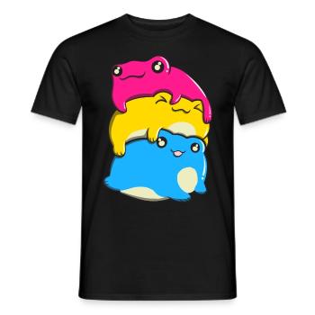 Pansexual Pride Kawaii Frog Bunch Pansexual - Men's T-Shirt - black - Front - AI Model Male 178 light (178cm)