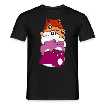 Lesben- und Schwulenstolz Froschhaufen Lesben- und - Männer T-Shirt - Schwarz - Vorne - AI Model Male 178 light (178cm)