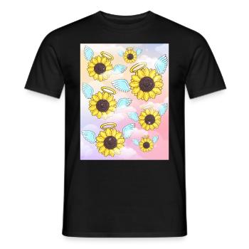 Angelcore Aesthetic Sunflower Angel - Men's T-Shirt - black - Front - AI Model Male 178 light (178cm)