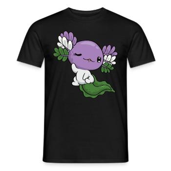 Genderqueer Pride Kawaii Axolotl Genderqueer Flagg - T-shirt homme - noir - Devant - AI Model Male 178 light (178cm)