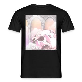 Angelcore Ästhetik Gothic Totenkopf Goth - Männer T-Shirt - Schwarz - Vorne - AI Model Male 178 light (178cm)