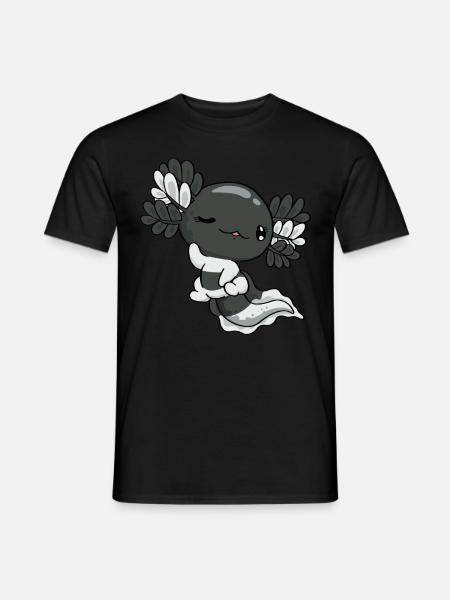 Heterosexual Pride Kawaii Axolotl - Men's T-Shirt - black