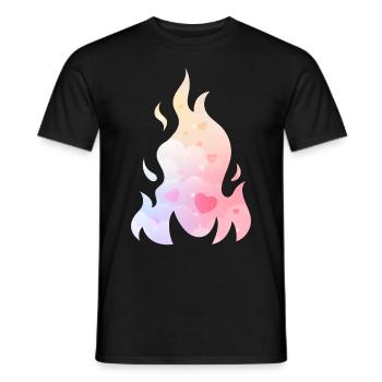 Angelcore Ästhetisches Feuer Flamme Herzen - Männer T-Shirt - Schwarz - Vorne - AI Model Male 178 light (178cm)