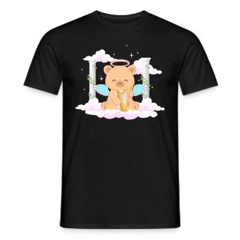 Angelcore Aesthetic Kawaii Bär Engel Halo - Männer T-Shirt - Schwarz - Vorne - AI Model Male 178 light (178cm)