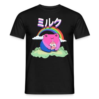 Grenouille Kawaii Strawberry Milk Bisexual Pride Flag - T-shirt homme - noir - Devant - AI Model Male 178 light (178cm)