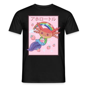 Kawaii Axolotl Erdbeermilch Gay Pride - Männer T-Shirt - Schwarz - Vorne - AI Model Male 178 light (178cm)