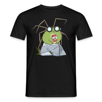 Biopunk Kawaii Frog Strawberry Milk - Men's T-Shirt - black - Front - AI Model Male 178 light (178cm)