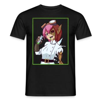 Biopunk Anime Girls Biopunk Aesthetic - Men's T-Shirt - black - Front - AI Model Male 178 light (178cm)