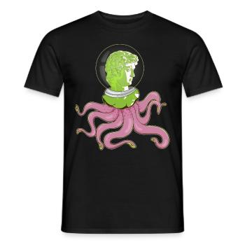 Biopunk David Greek Statue Tentacle Weirdcor - Men's T-Shirt - black - Front - AI Model Male 178 light (178cm)