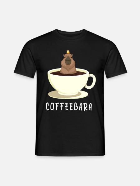 Lustiger Kaffee Capybara Kaffee Wortspiel Coffeeba - Männer T-Shirt - Schwarz