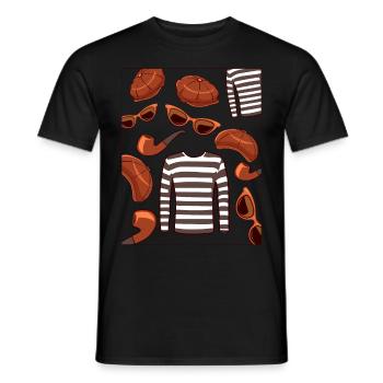 Beatnik Fashion Style 50s 60s Retro Style Vinta - Men's T-Shirt - black - Front - AI Model Male 178 light (178cm)
