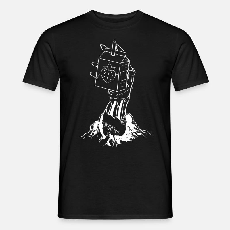 Zombiecore Ästhetisches Skelett Hand Erdbeermilch - Männer T-Shirt - Schwarz