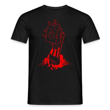 Zombiecore Ästhetische Erdbeermilch Skelett Hand - Männer T-Shirt - Schwarz - Vorne - AI Model Male 178 light (178cm)