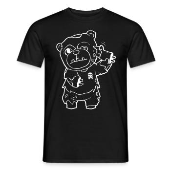 Zombiecore Ästhetische Pastell Goth Zombie Bär - Männer T-Shirt - Schwarz - Vorne - AI Model Male 178 light (178cm)