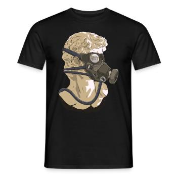 Zombiecore Aesthetic David Head Statue Mask - Men's T-Shirt - black - Front - AI Model Male 178 light (178cm)