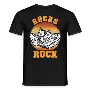 Funny Rock Hunting Rock Hunter Geologist - Men's T-Shirt - black - Front - AI Model Male 178 light (178cm)
