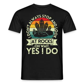 Funny Rock Hunting Geologist Rock Hunter - Men's T-Shirt - black - Front - AI Model Male 178 light (178cm)