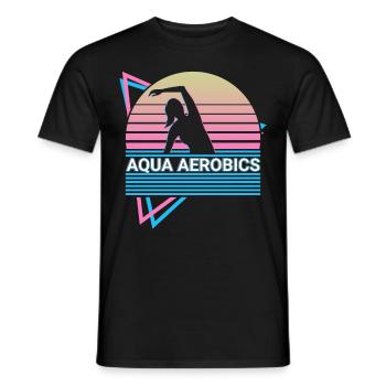 Wassergymnastik Retro - Männer T-Shirt - Schwarz - Vorne - AI Model Male 178 light (178cm)