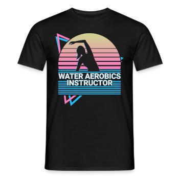 Water Aerobics Teacher Retro - Men's T-Shirt - black - Front - AI Model Male 178 light (178cm)