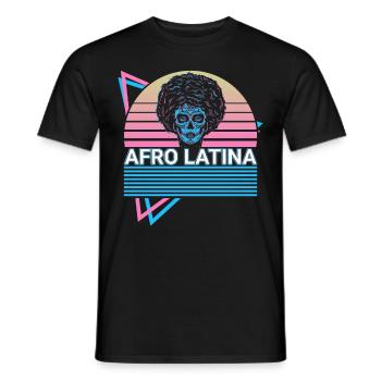Afro Latina Gothic Totenkopf Retro - Männer T-Shirt - Schwarz - Vorne - AI Model Male 178 light (178cm)