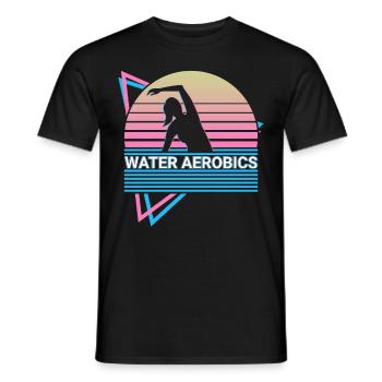 Aquagym Rétro - T-shirt homme - noir - Devant - AI Model Male 178 light (178cm)