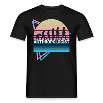 Anthropologist Anthropology Retro - Men's T-Shirt - black - Front - AI Model Male 178 light (178cm)