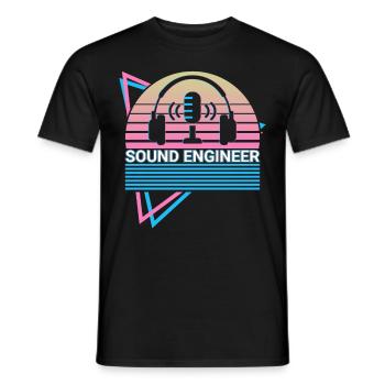 Sound Engineer Sound Engineering Retro - Men's T-Shirt - black - Front - AI Model Male 178 light (178cm)